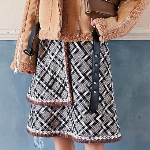 Fringed skirt A-line skirt - ROUTINE FASHION